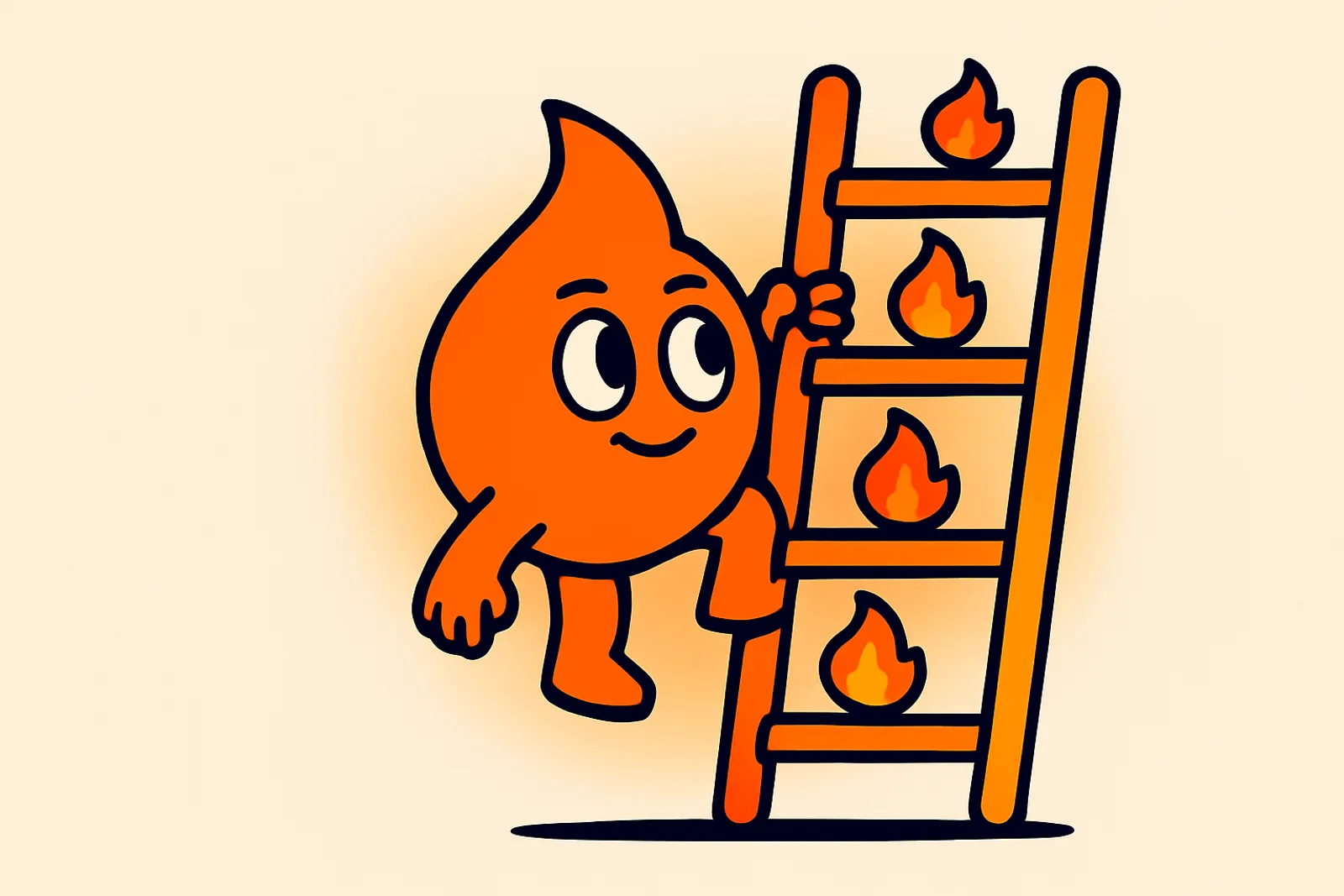 Ash climbs a colorful ladder labeled with reviewer levels: Spark, Flame, Wildfire — reviewers
